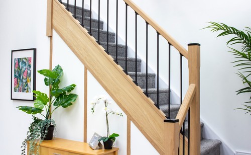 Iron black square stair - black,