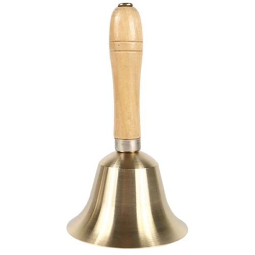 Brass school bell - school, handheld