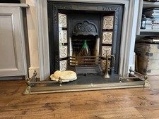 Antique extendable brass Fire fender surround vintage Telescopic