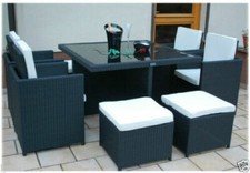 CUBE RATTAN GARDEN FURNITURE SET CHAIRS SOFA TABLE OUTDOOR PATIO WICKER 8 SEATER