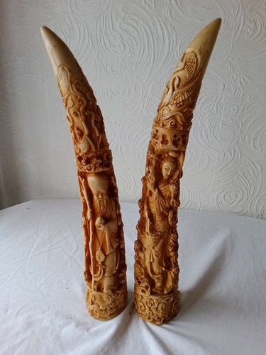 Reproduction carved tusk - carved, tusk's