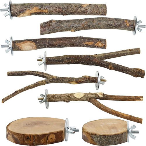 8pcs bird cage branch wood - bird,