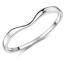 9ct White Gold Shaped Curved