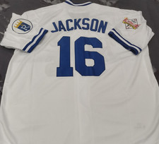 VINTAGE Bo Jackson #16 Royals Throwback White Sewn Stitched Jersey.