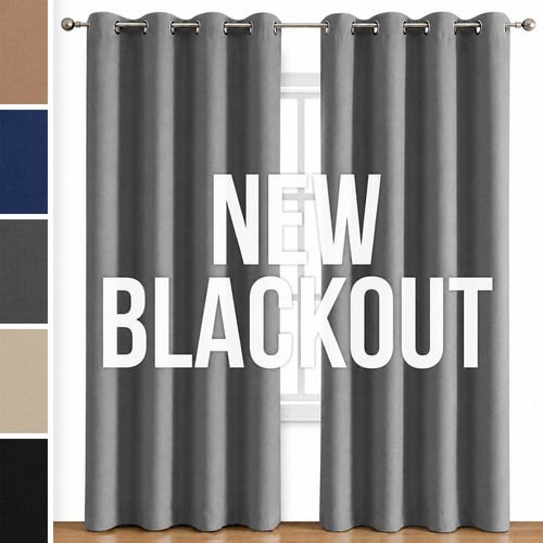 Blackout eyelet curtains - curtains, pair