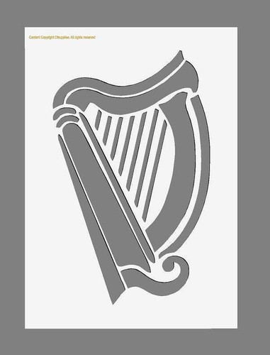 Irish harp mylar stencil - irish,
