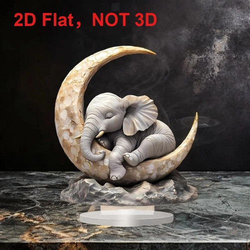 Elephant sleeping moon - elephant,