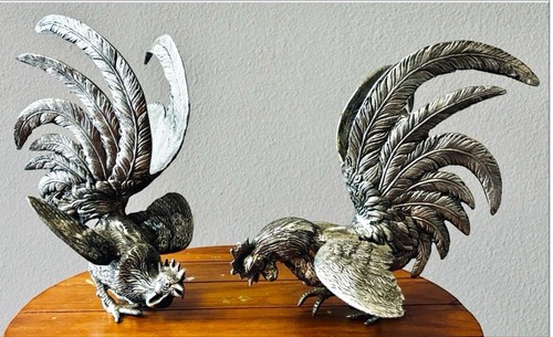 Vintage pair metal silver - of,