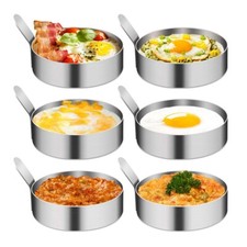 2/4/6PCS Egg Rings Round Frying Pan Pancake Cooking Mould With Handle