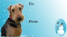 Airedale Terrier Christmas Gift Labels by Starprint