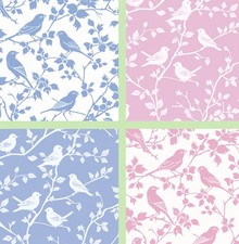 Birds Silhouette Fabric  4 Lovely designs- Metres/Fat/Long/Quarters- 100% Cotton