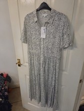 Warehouse Random Print Midi Shirt Dress Size 12