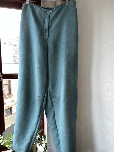 Oska linen greenish - greenish, blue