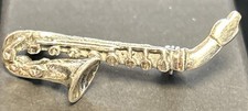 Silver Saxophone Brooch 