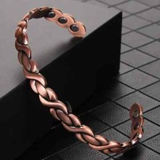 Unisex Copper Bangle Solid Bracelet Magnetic Bangle Aids Arthritis Pain Relief