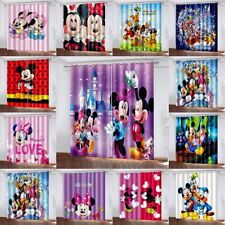 Mickey Minnie Mouse Made Pair Thick Thermal Blackout Curtains Ring Top Eyelet UK