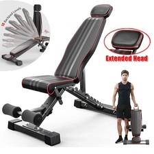 Weight Bench Adjustable Foldable Strength Training Full Body Workout Incline Gym