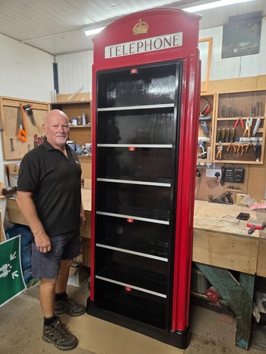 Red telephone box - red,