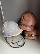 Vintage Polo Helmet with Guard and Tan Leather Knee Pads *for Restoration/Repair