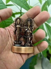 LAXMI LAKSHMI GANESHA GANPATI METAL MINI STATUE HINDU GOD IDOL OFFICE HOME ALTAR