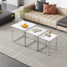 Nest of Tables Set of 3 White