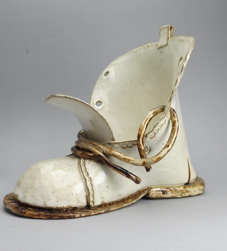 Studio pottery ceramic boot - pottery,