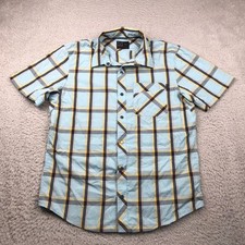 Magpul Industries Shirt Mens M Blue Plaid Snap Up Short Sleeve Tactical