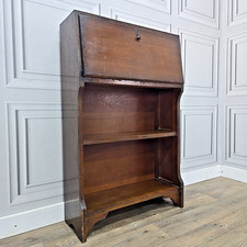 Retro Wooden Bureau Bookcase – Students Compact Writing Desk Vintage Mid Century