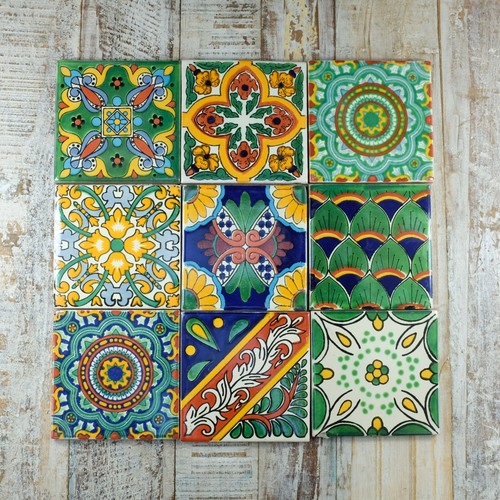 Mexican tiles large botanics9 - tiles,