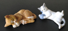 Two Small Cat Figurines