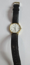 Elite Rotary 9ct Gold Watch With Genuine Leather Strap Working with New Battery