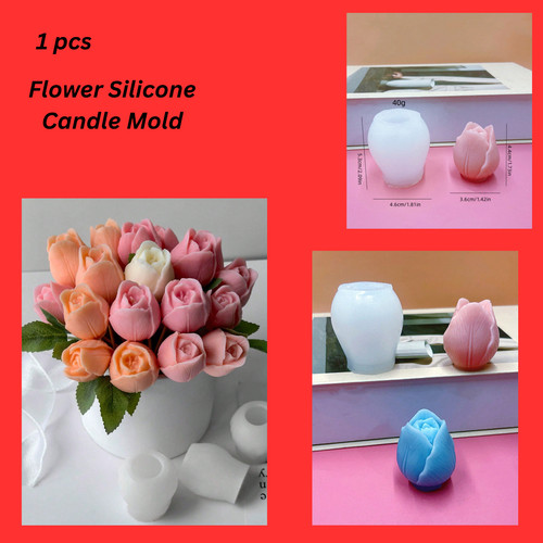 Rose flower silicone candle - flower,