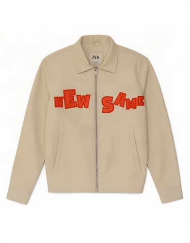 Zara mens graphic faux - faux, leather