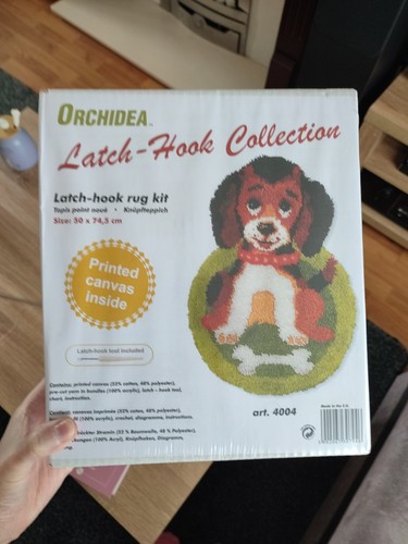 Shaped puppy latch hook - hook, rug