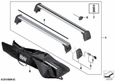 NEW GENUINE BMW 8 SERIES G16 GRAN COUPE LOCKABLE ROOF RACK BAR SET 82712457812