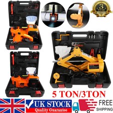 Electric Hydraulic Car Floor Jack 3T/5 Ton w/ Impact Wrench &Tire Inflator Pump
