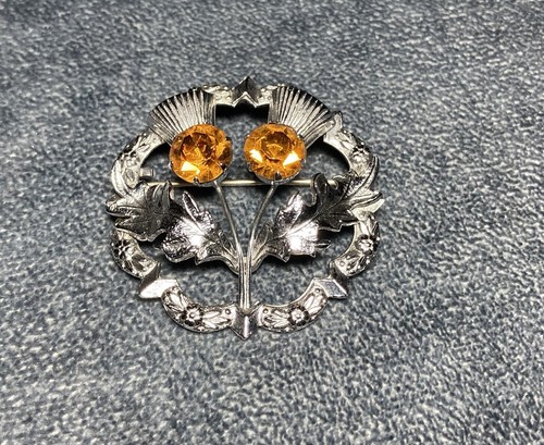 Vintage silver tone brooch pin - tone,