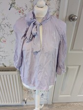 Zara Lilac Pussy Bow Blouses