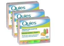 3x Quies Soft Foam Ear Protection Plugs 35dB - 6 Pairs Per Pack