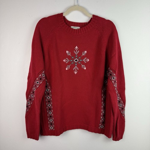 Orvis sweater womens red - womens, xl