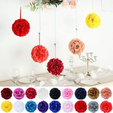 2 Silk Roses 7" wide Flower Kissing Balls Wedding Party Decorations Centerpieces