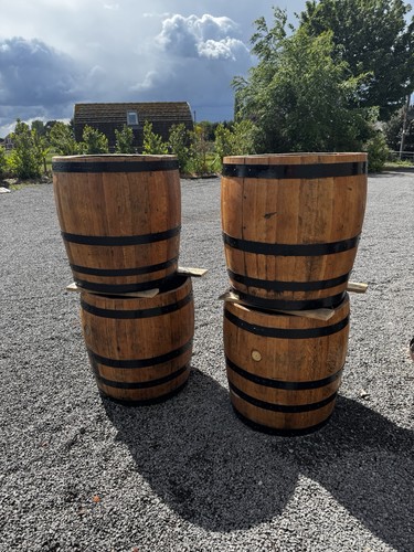 Whiskey oak barrel planter - oak,