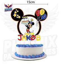 PERSONALISED 2D MICKEY MOUSE CAKE TOPPER BIRTHDAY PARTY DECORATION CAKE CHARM