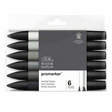 Winsor & Newton Promarker 6 Pen Pro Marker Set - Neutral Tones - Greys