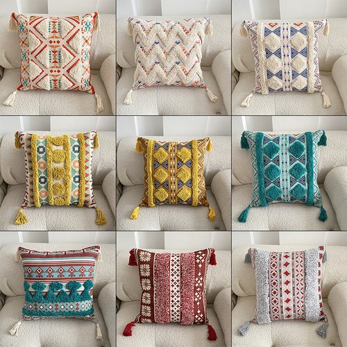 Boho embroidery cushion - cushion, cover
