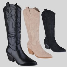 WOMENS LADIES KNEE HIGH BLOCK