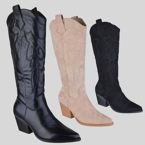 Womens ladies knee high block - ladies,