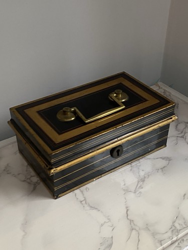 Antique vintage black gold red - gold,