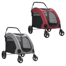 Dog Stroller Pet Puppy Pram Pushchair Travel Buggy Carrier Case Trolley 4 Wheels