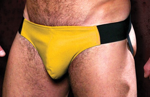 Leather yellow pouch - leather,
